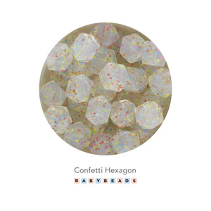 Silicone Confetti Hexagon Beads.