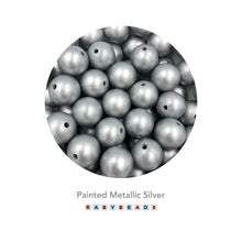Load image into Gallery viewer, Silicone Painted Metallic Beads - BabybeadsSA