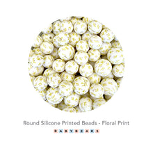 Load image into Gallery viewer, Silicone PRINT Beads - Floral Print.