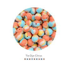 Load image into Gallery viewer, Silicone Tie-Dye Round Beads - Citrus.