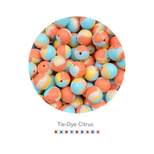 Load image into Gallery viewer, Silicone Tie-Dye Round Beads - Citrus.
