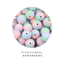 Load image into Gallery viewer, Silicone Tie-Dye Round Beads - Candyfloss.