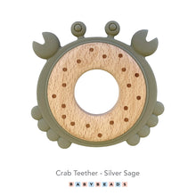 Load image into Gallery viewer, Silicone &amp; Wood Teether - Crab.
