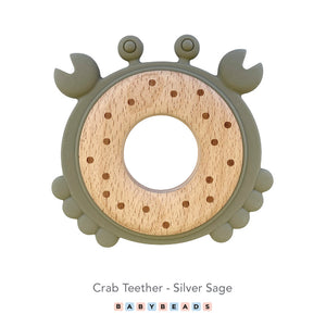 Silicone & Wood Teether - Crab.