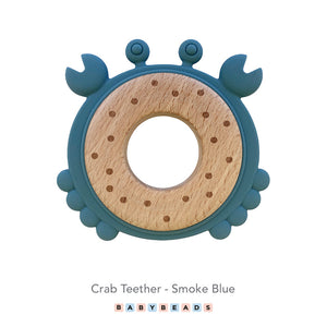 Silicone & Wood Teether - Crab.