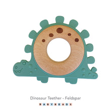 Load image into Gallery viewer, Silicone & Wood Teether - Dinosaur.