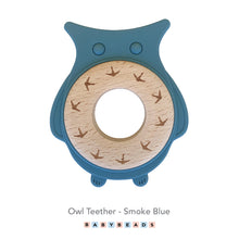Load image into Gallery viewer, Silicone & Wood Teether - Owls.