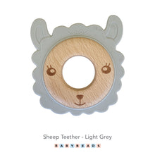 Load image into Gallery viewer, Silicone &amp; Wood Teether - Sheep.
