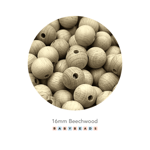 16mm Round Wooden Beads - BabybeadsSA