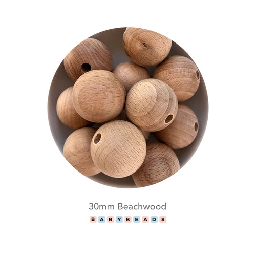 30mm Round Wooden Beads.
