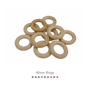Wooden Ring Teethers 40mm - BabybeadsSA