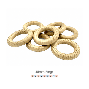 Wooden Ring Teethers 55mm.
