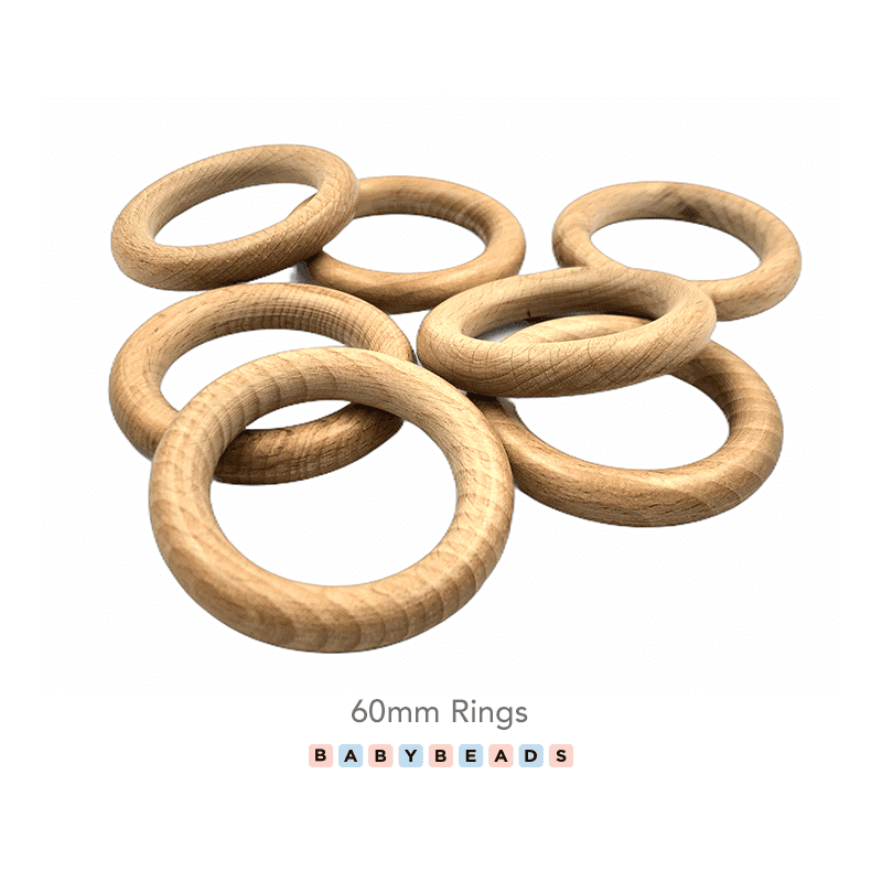 Wooden Ring Teethers 60mm.