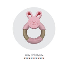 Load image into Gallery viewer, Silicone &amp; Wood Teether - Bunny.
