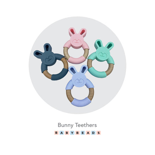 Silicone & Wood Teether - Bunny.