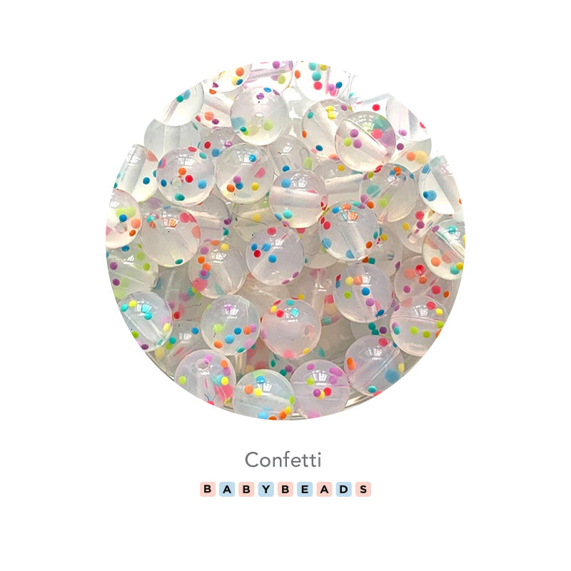Silicone Confetti Round Beads.