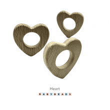 Load image into Gallery viewer, Wooden Teethers - Heart.
