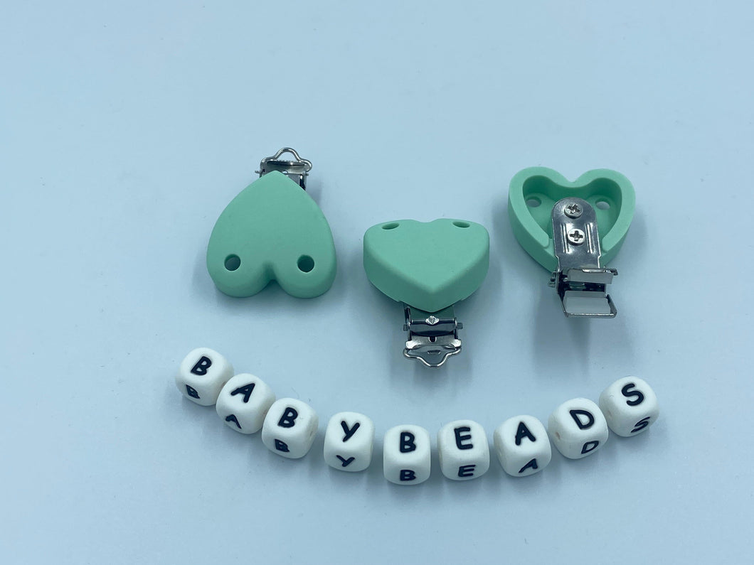 Silicone Heart Dummy Clips.