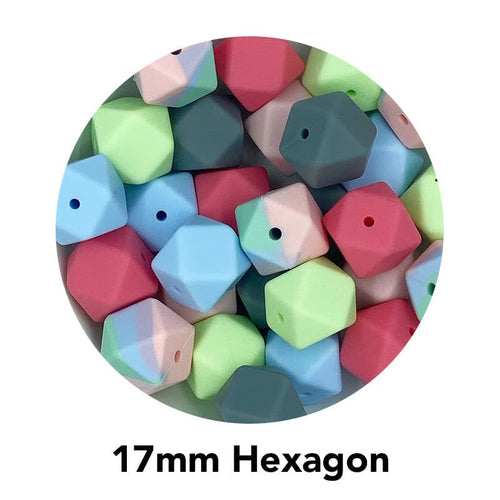 Hexagon Silicone Beads 17mm - BabybeadsSA