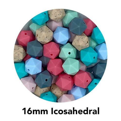 Icosahedral Silicone Beads 16mm - BabybeadsSA