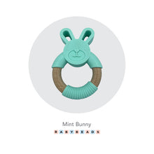 Load image into Gallery viewer, Silicone &amp; Wood Teether - Bunny.
