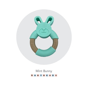 Silicone & Wood Teether - Bunny.