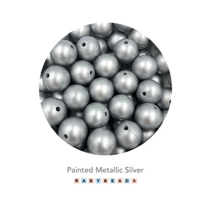 Silicone Painted Metallic Beads - BabybeadsSA