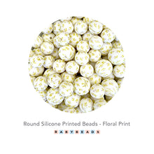 Load image into Gallery viewer, Silicone PRINT Beads - Floral Print.
