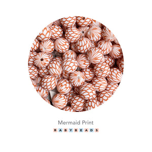 Silicone PRINT Beads - Mermaid print.