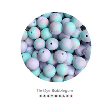 Load image into Gallery viewer, Silicone Tie-Dye Round Beads - Bubblegum.
