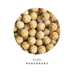 Silicone PRINT Beads - Giraffe.