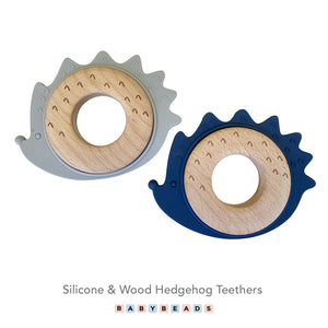 Silicone & Wood Teether - Hedgehog.