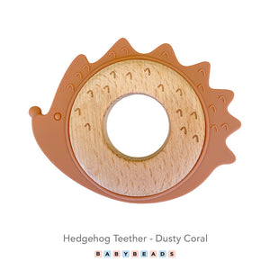 Silicone & Wood Teether - Hedgehog.