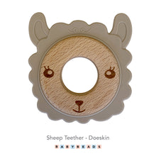 Load image into Gallery viewer, Silicone &amp; Wood Teether - Sheep.
