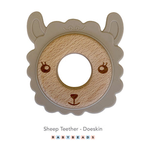 Silicone & Wood Teether - Sheep.