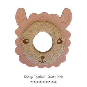 Silicone & Wood Teether - Sheep.