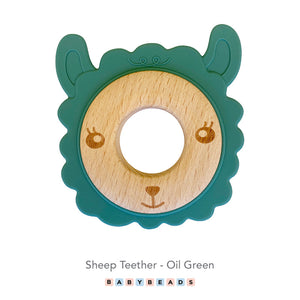 Silicone & Wood Teether - Sheep.