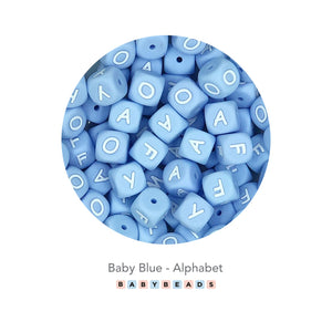 Silicone Alphabet - Baby Blue Beads.