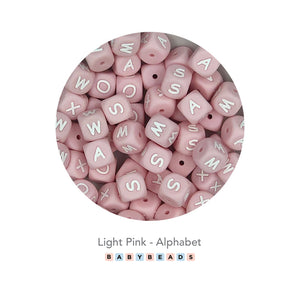 Silicone Alphabet - Light Pink Beads.