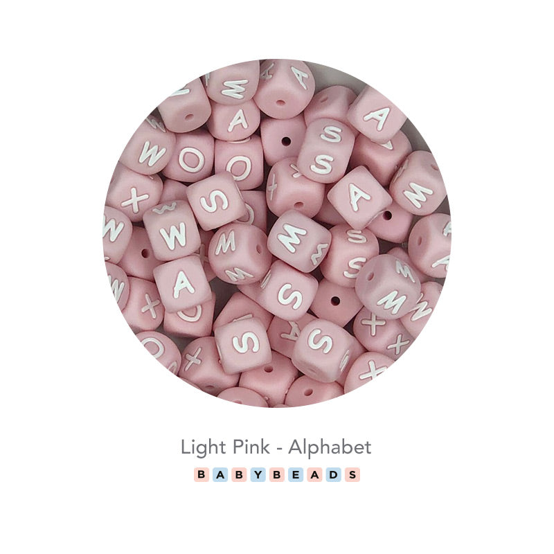 Silicone Alphabet - Light Pink Beads.