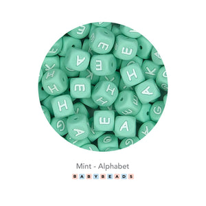 Silicone Alphabet - Mint Beads.