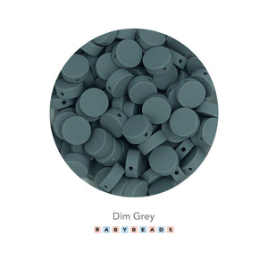 15mm Silicone Flat Round Beads.