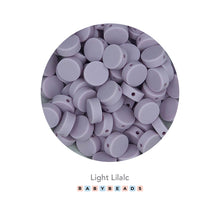 Load image into Gallery viewer, 15mm Silicone Flat Round Beads.
