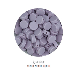 15mm Silicone Flat Round Beads.