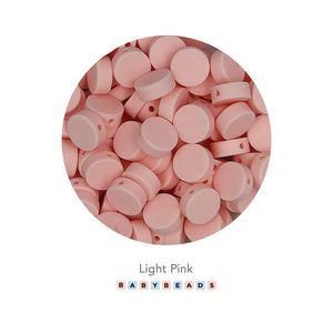 15mm Silicone Flat Round Beads.