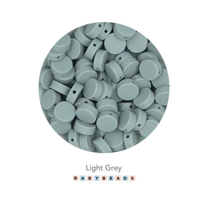 15mm Silicone Flat Round Beads.