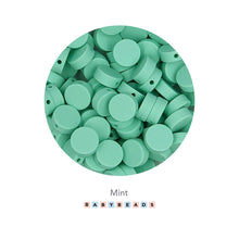 Load image into Gallery viewer, 15mm Silicone Flat Round Beads.
