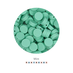 15mm Silicone Flat Round Beads.