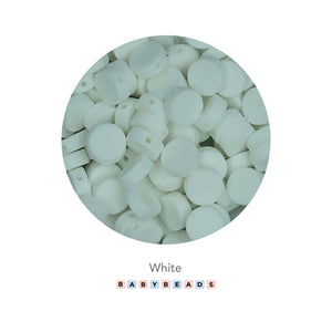15mm Silicone Flat Round Beads.