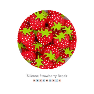 Silicone Beads - Strawberry - BabybeadsSA